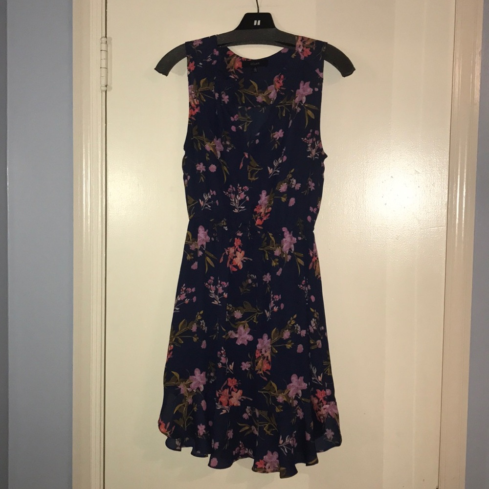 Navy blue floral dress